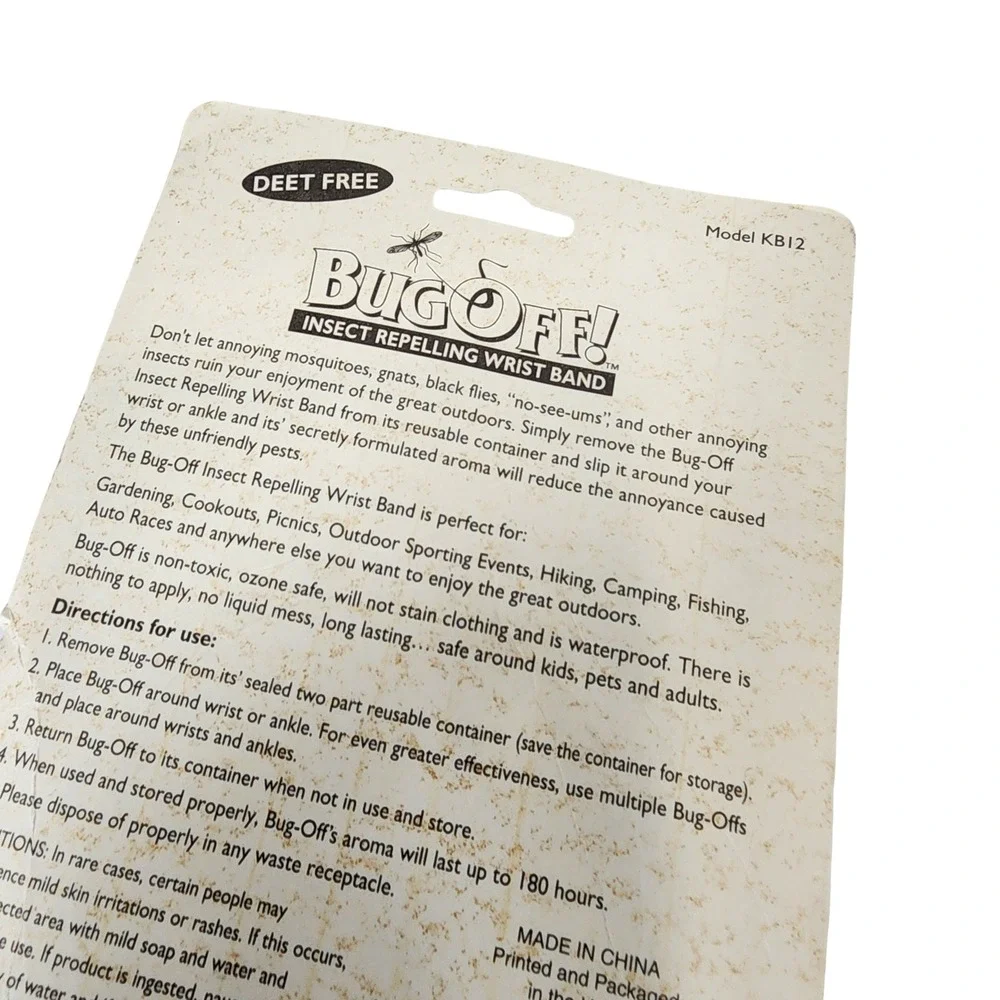 3 Pack Bug-Off by Stinger Kids Biting Insect Repelling Wrist Band DEET Free KB12